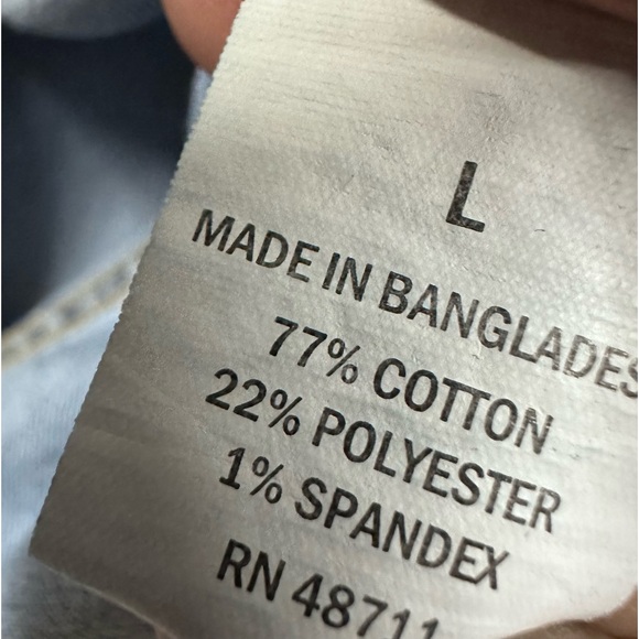 Falls Creek Denim Button Up Puff Shoulder Blue Jean Jacket With Pockets Large - Picture 10 of 10